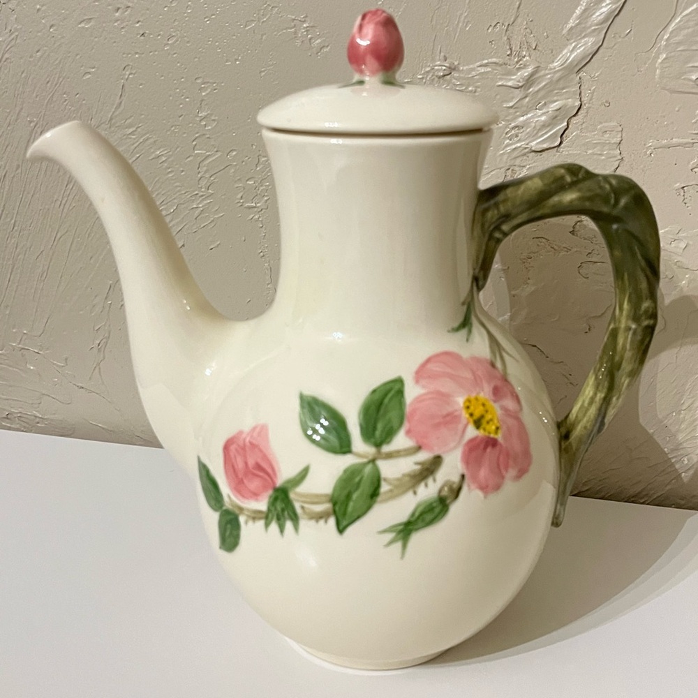Vintage Franciscan Desert Rose Pottery Coffee Pot w/ Lid Made in California